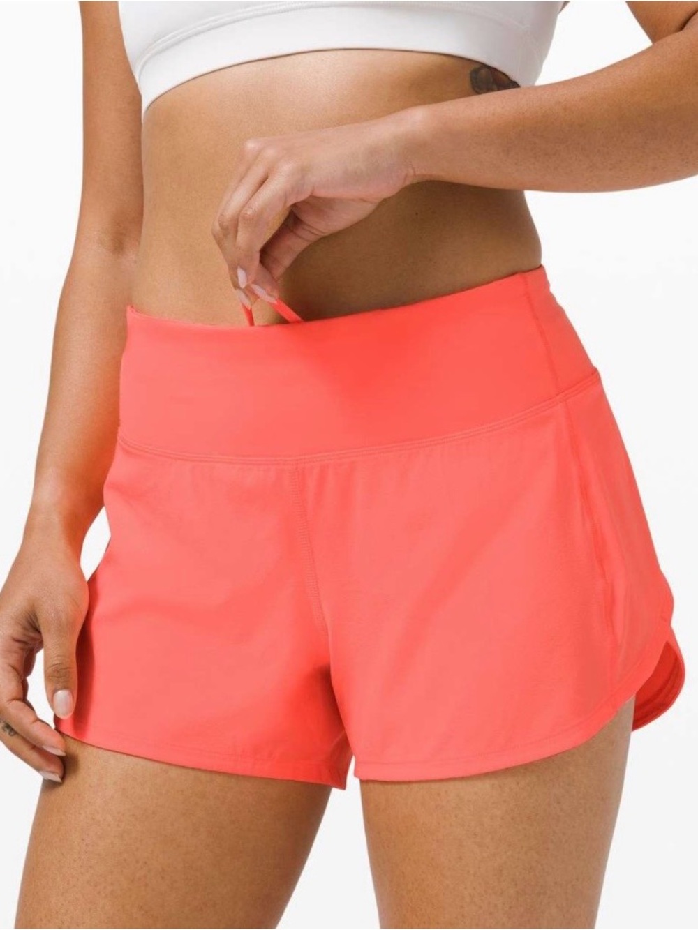 Lululemon Speed Up Mid-Rise Lined Short 4" (sunset)